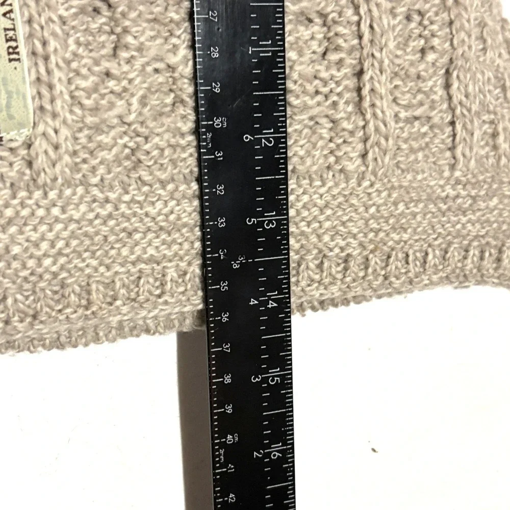 Aran Crafts Scarf Unisex OS Beige 100% Merino Wool Made in Ireland